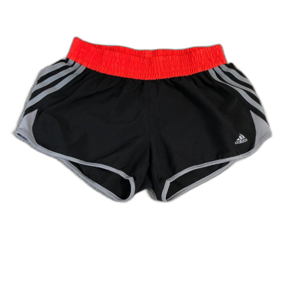 Adidas Shorts Womens Medium Black Running Stripped Gym‎ Workout Track - Picture 1 of 8